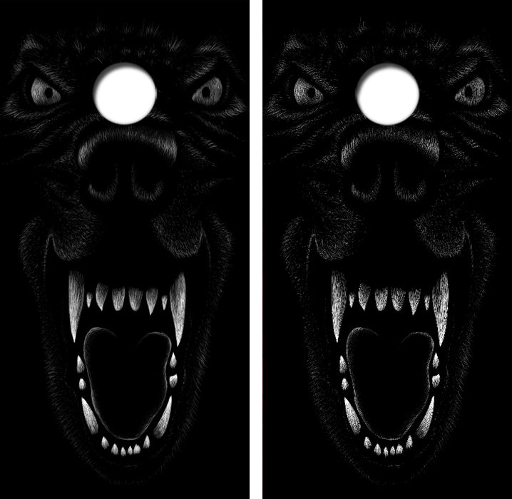 Werewolf Cornhole Wrap Decal with Free Laminate Included