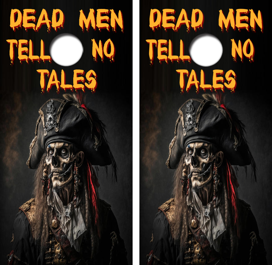 Dead Men Tell No Tales Cornhole Board Skin Wraps FREE LAMINATE