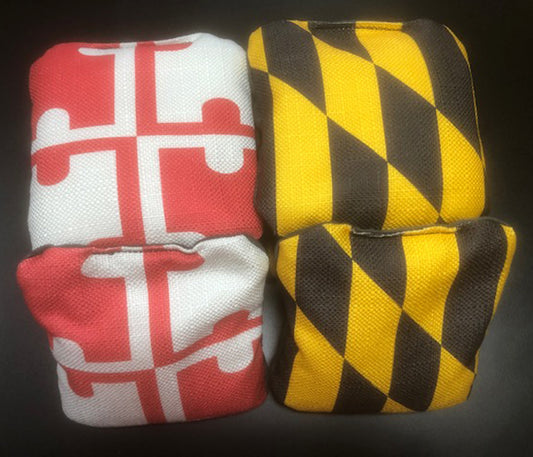 Maryland Flag Themed Backyard Cornhole Bags Set of 8