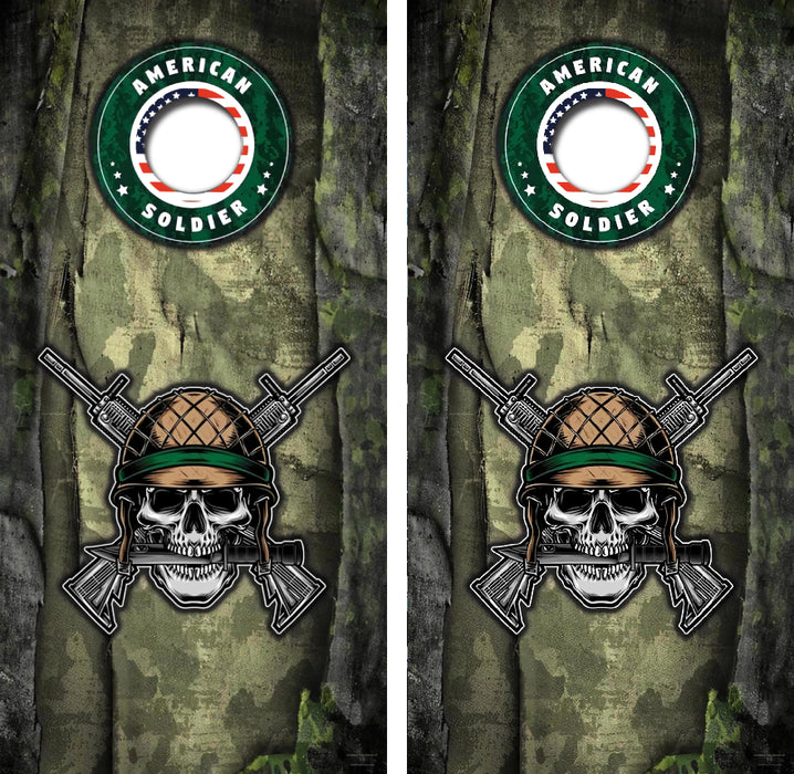 American Soldier Cornhole Wrap Decal with Free Laminate Included