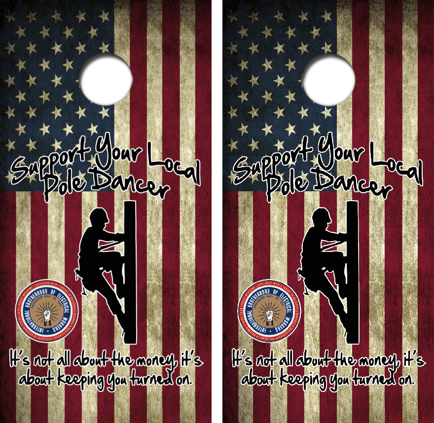 Support Your Local Pole Dancer Cornhole Wrap Decal with Free Laminate Included