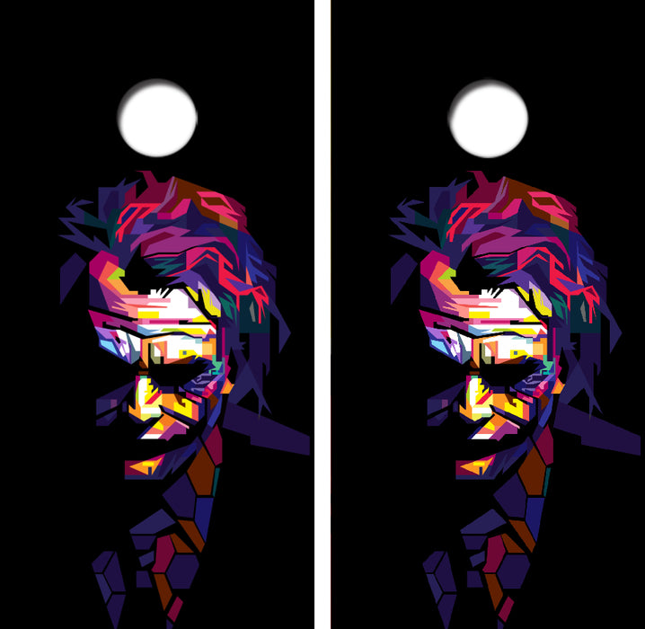 The Joker Painting Cornhole Wrap Decal with Free Laminate Included