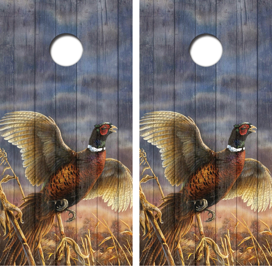 Flying Pheasant Cornhole Wrap Decal with Free Laminate Included