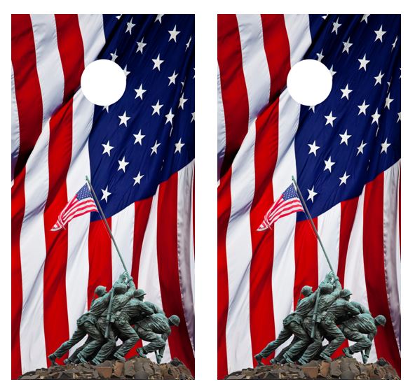 D Day American Flag Cornhole Board Wraps FREE LAMINATE
