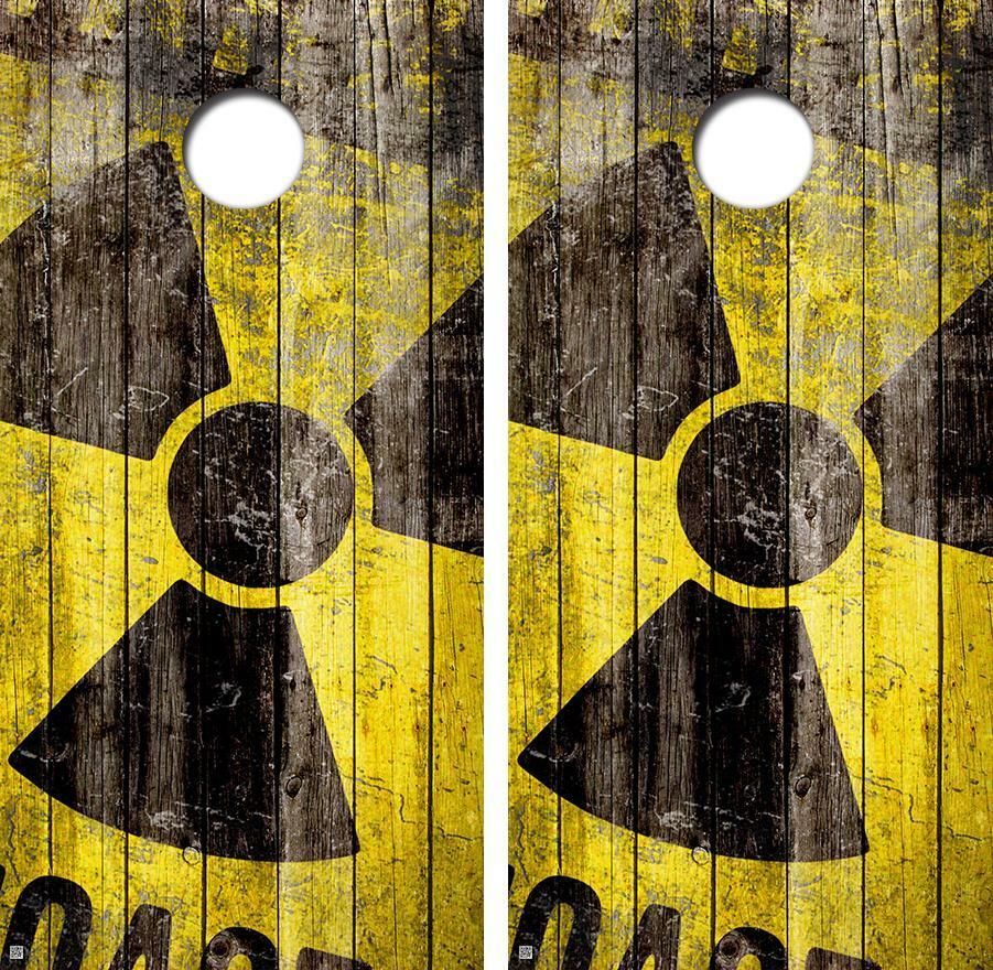 Radioactive Symbol Cornhole Wood Board Skin Wrap