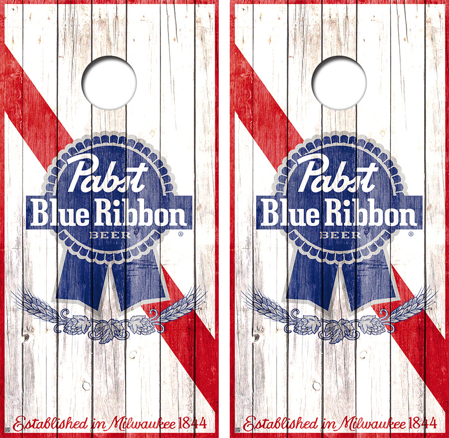 Pabst Blue Ribbon Vintage Conhole Board Skin Wraps FREE LAMINATE