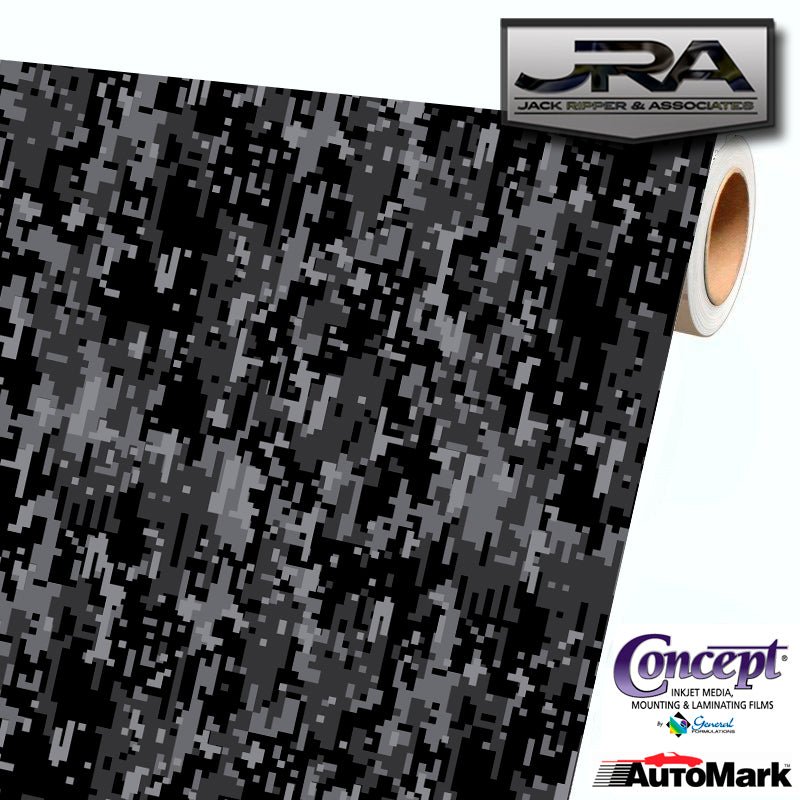 URBAN BLACK Digital Camouflage Vinyl Car Wrap Camo Film Decal Sheet Roll