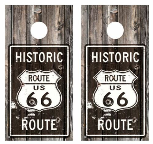 Historic Route 66 Cornhole Wood Board Skin Wrap
