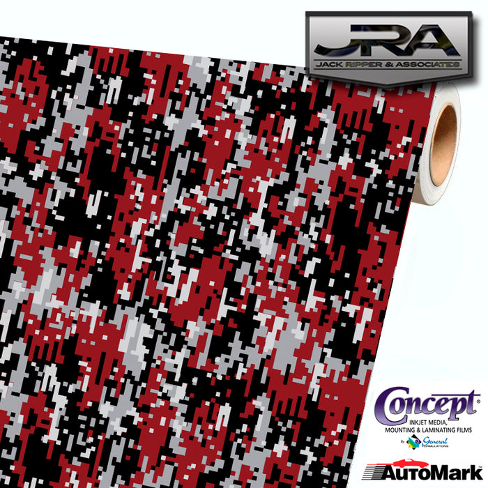 COMBAT RED Digital Camouflage Vinyl Car Wrap Camo Film Decal Sheet Roll