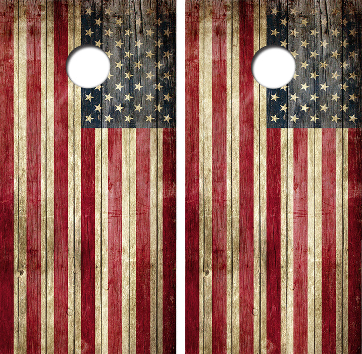 American Flag Cornhole Wood Board Skin Wraps FREE LAMINATE