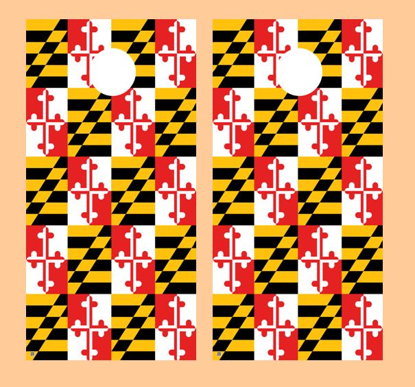 Maryland Flag Cornhole Wood Board Skin Wrap