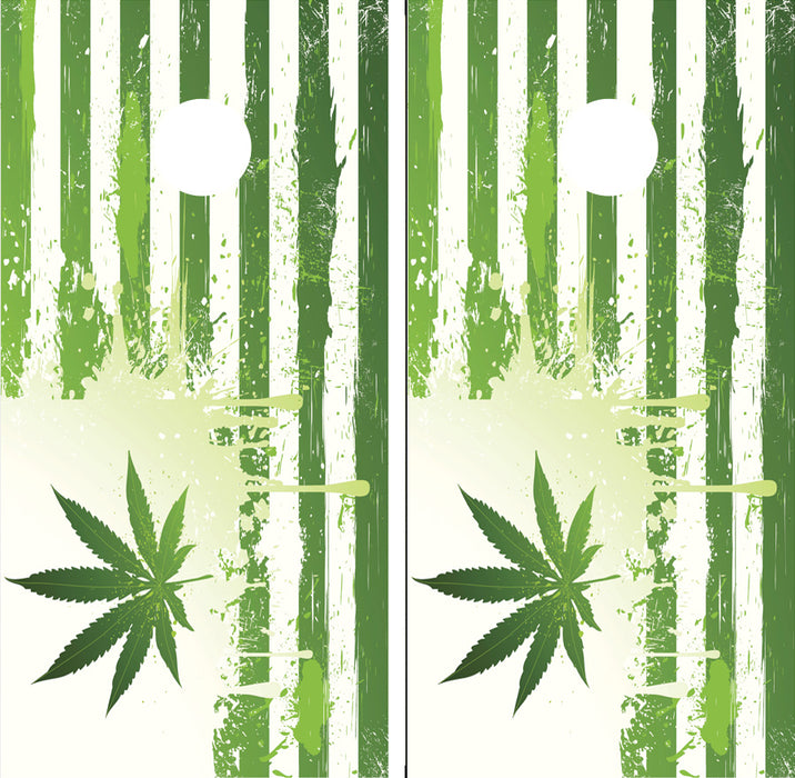 Cannabis American Flag Cornhole Wrap FREE LAMINATE