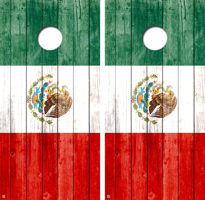 Mexican Flag Conhole Board Skin Wraps FREE LAMINATE