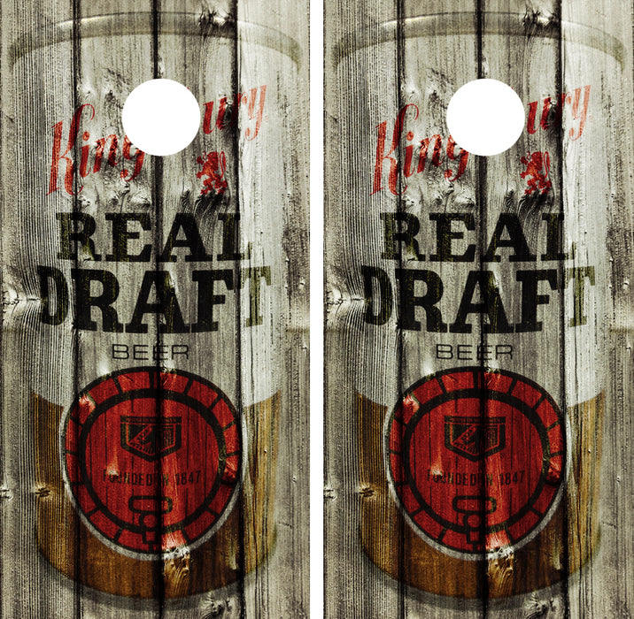 Kingsbury Real Draft Beer Vintage Can Cornhole Wrap FREE LAMINATE