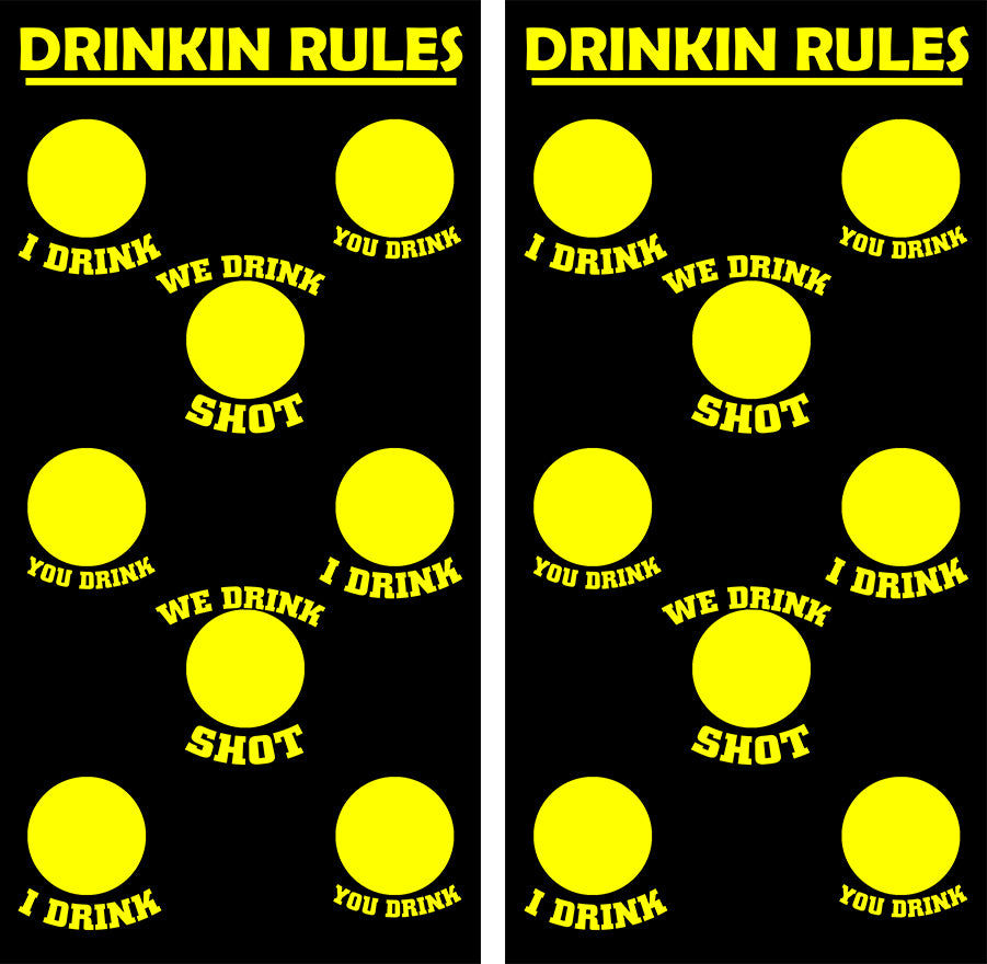 Drinkin Rules Cornhole Wood Board Skin Wraps FREE LAMINATE