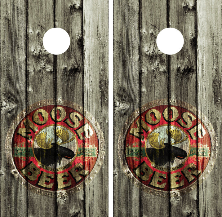 Moose Beer Sign Vintage Cornhole Wrap FREE LAMINATE