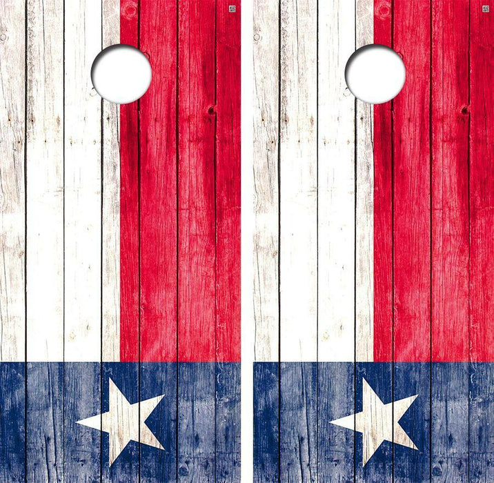 Texas Flag Barnwood Cornhole Wood Board Skin Wrap