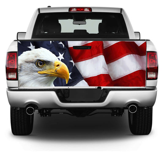 American Flag Eagle Tailgate Wrap Vinyl Graphic Decal Sticker