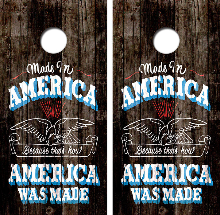 Made in America Cornhole Wood Board Skin Wraps FREE LAMINATE