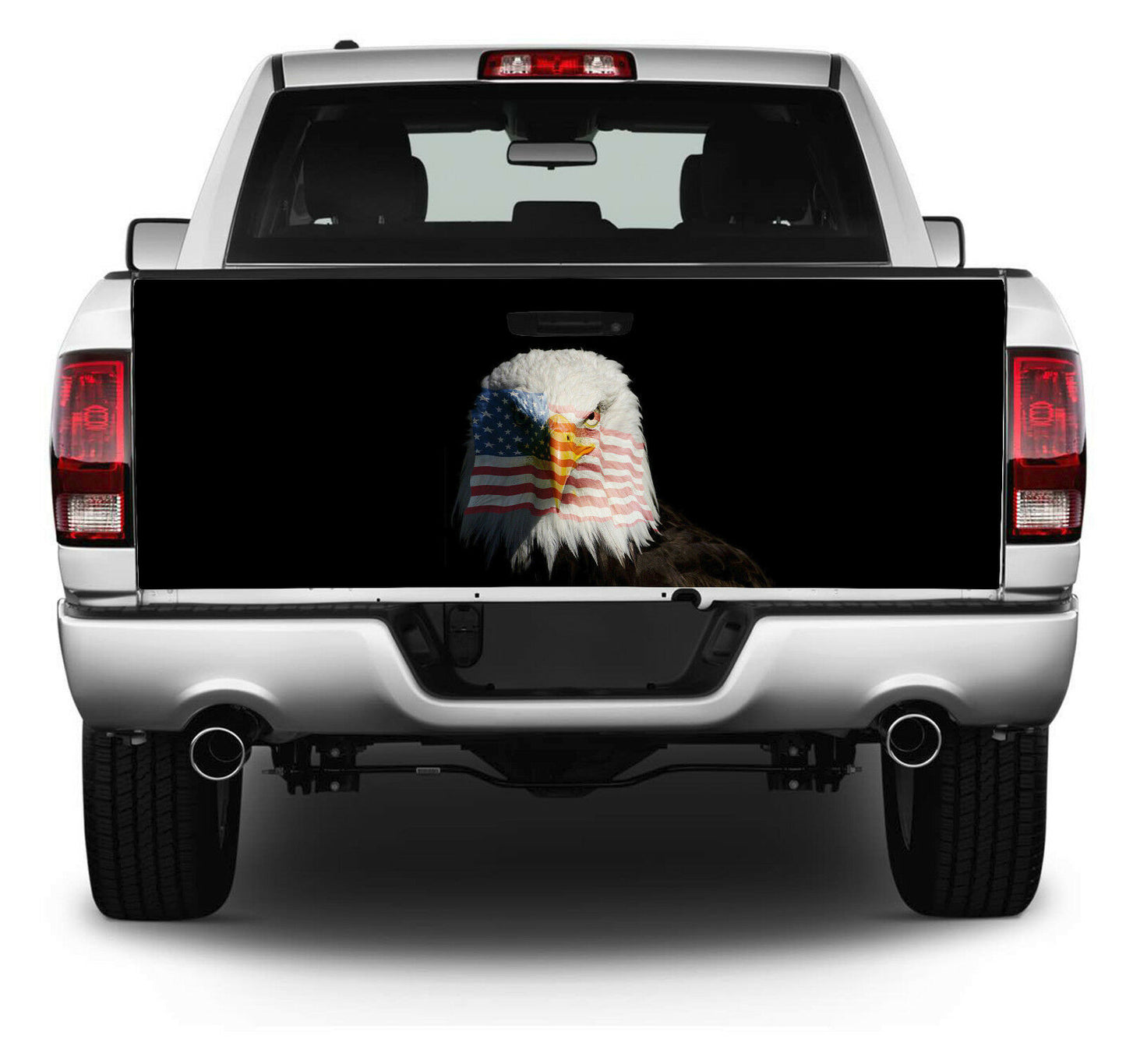 Bald Eagle American Flag Truck Tailgate Wrap Vinyl Graphic Decal Sti