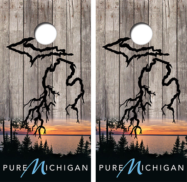 Pure Michigan Cornhole Wood Board Skin Wraps FREE LAMINATE