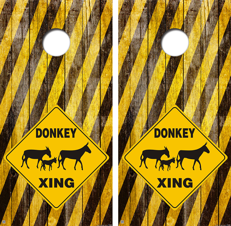 Donkey Crossing Cornhole Board Skin Wraps FREE LAMINATE