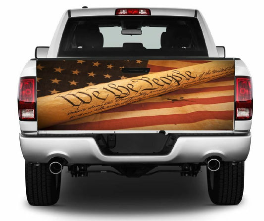 We The People Constitution Tailgate Wrap Vinyl Graphic Decal Sticker