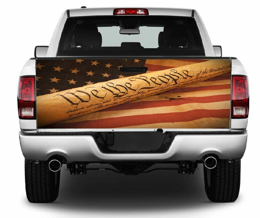 We The People Constitution Tailgate Wrap Vinyl Graphic Decal Sticker