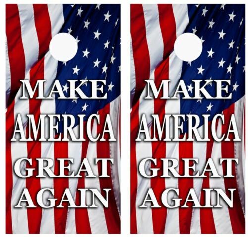 Make America Great American Flag Cornhole Wood Board Skin Wrap