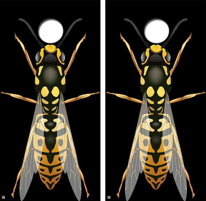 Wasps Cornhole Board Skin Wraps FREE LAMINATE