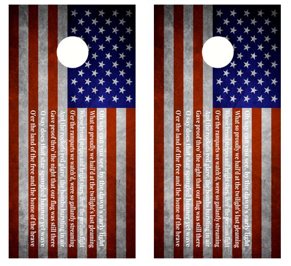 National Anthem Flag Cornhole Wood Board Skin Wrap