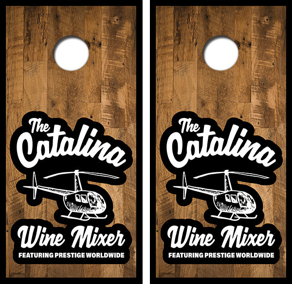 Catalina Wine Mixer Cornhole Wood Board Skin Wraps FREE LAMINATE