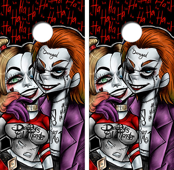 Harley Quinn Chucky Cornhole Wrap Decal with Free Laminate Included