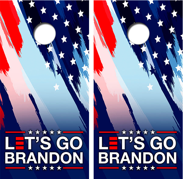 Let's Go Brandon Cornhole Wrap Decal with Free Laminate Included