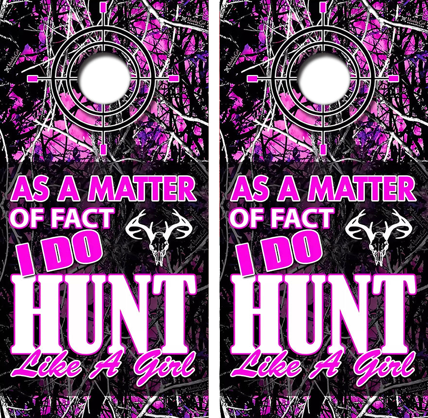 Hunt Like A Girl Cornhole Wrap Decal with Free Laminate Included