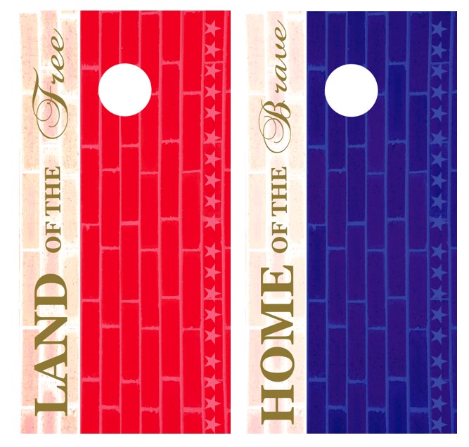 Land Of The Free Home Of The Brave Cornhole Wrap Decal with Free Laminate Included
