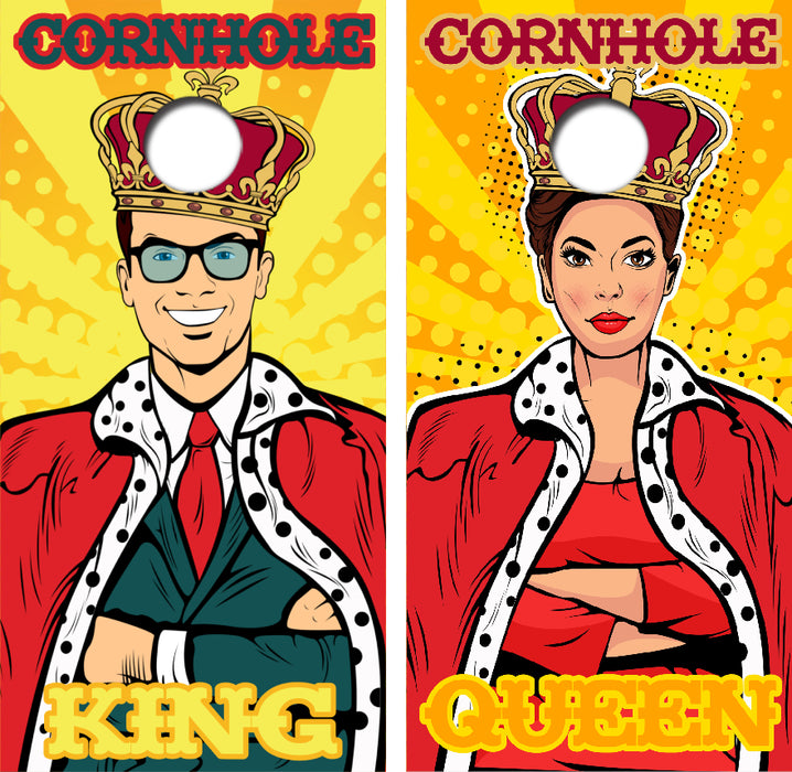 Cornhole King & Queen Cornhole Wrap Decal with Free Laminate Included