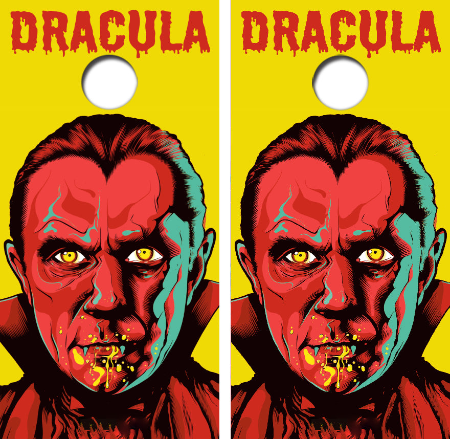 Dracula Monster Cornhole Wrap Decal with Free Laminate Included