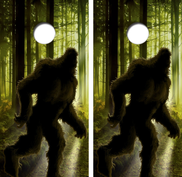 Bigfoot In The Woods Cornhole Wrap Decal with Free Laminate Included