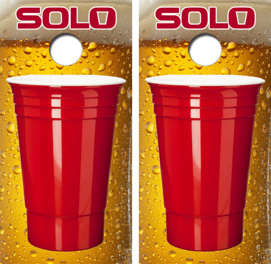 Red Solo Cup Beer Cornhole Wrap Decal with Free Laminate Included