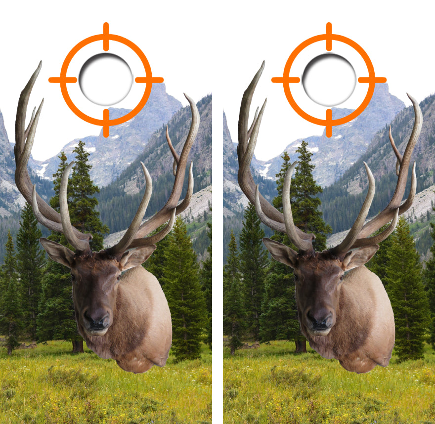Big Bull Elk Cornhole Wrap Decal with Free Laminate Included