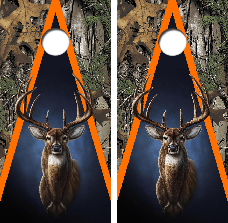 Whitetail Buck Cornhole Wrap Decal with Free Laminate Included
