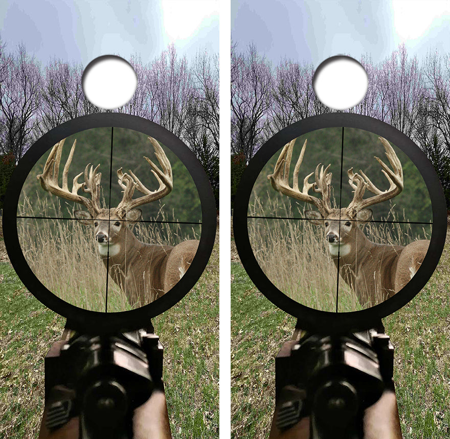Hunting Monster Bucks Cornhole Wrap Decal with Free Laminate Included