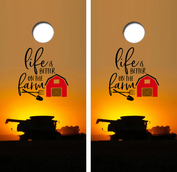 Life Is Better On The Farm Cornhole Wrap Decal with Free Laminate Included