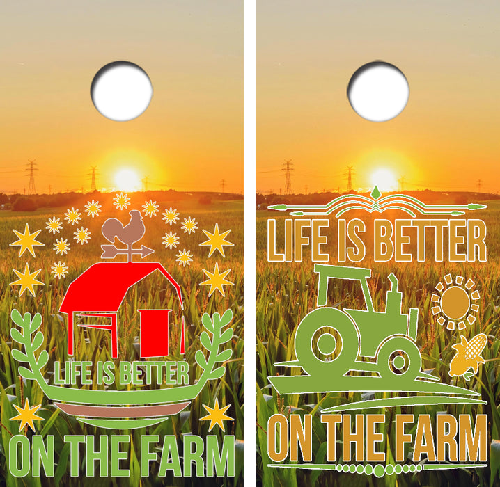 Life Is Better On The Farm Cornhole Wrap Decal with Free Laminate Included