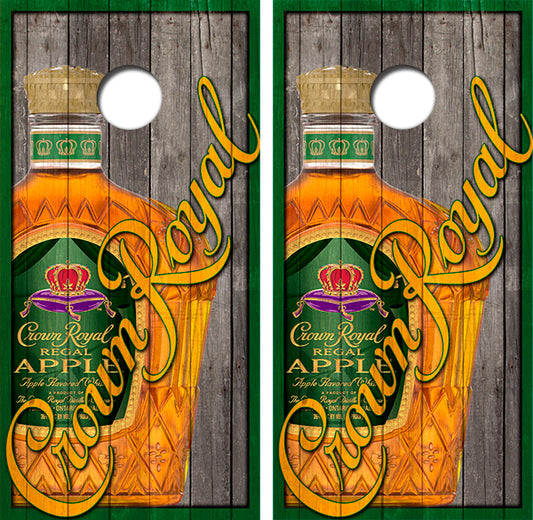 Crown Royal Apple Whisky Cornhole Wrap Decal with Free Laminate Included