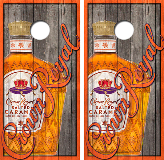 Crown Royal Salted Carmel Whisky Cornhole Wrap Decal with Free Laminate Included