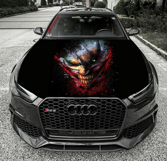 Angry Joker Hood Wrap Vinyl Graphic Decal Sticker Wrap Car or Truck