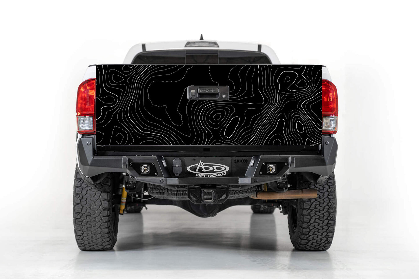 Topography Map Tailgate Wrap Vinyl Graphic Decal Sticker Wrap