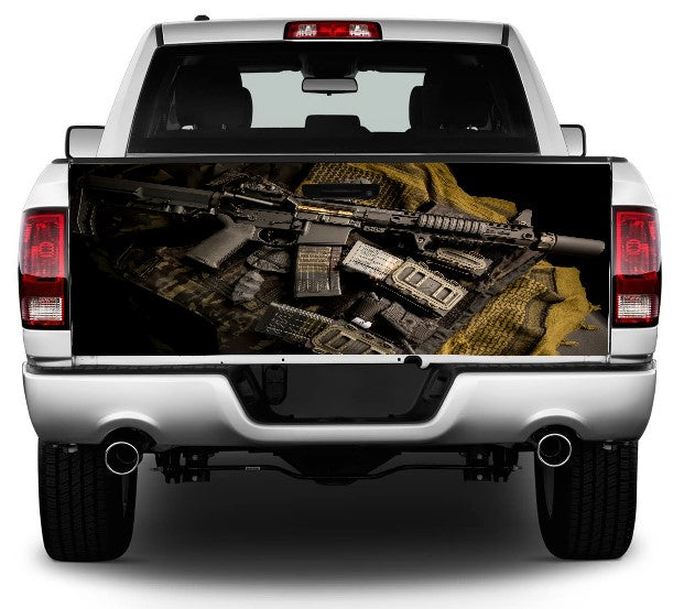 Survival Evac Bag gun Ammo Tailgate Wrap Vinyl Graphic Decal Sticker